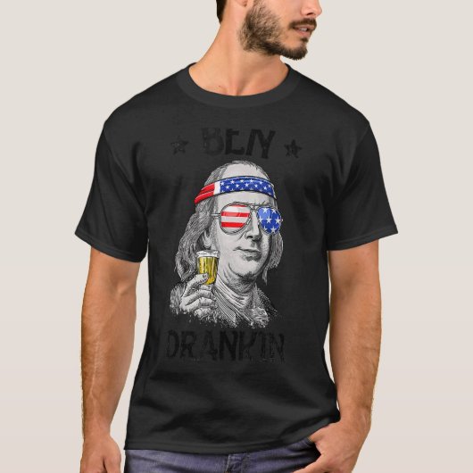 Ben Drankin, 4 juli Benjamin Franklin Mannen Wome T-shirt (Voorkant)
