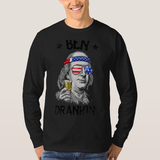 Ben Drankin, 4 juli Benjamin Franklin Mannen Wome T-shirt (Voorkant)