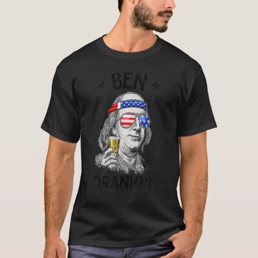 Ben Drankin, 4 juli Benjamin Franklin Mannen Wome T-shirt (Voorkant)