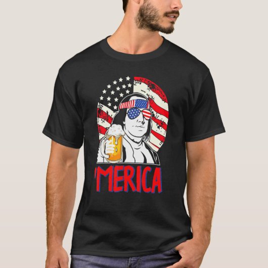 Ben Drankin, 4 juli Benjamin Franklin Mannen Wome T-shirt (Voorkant)