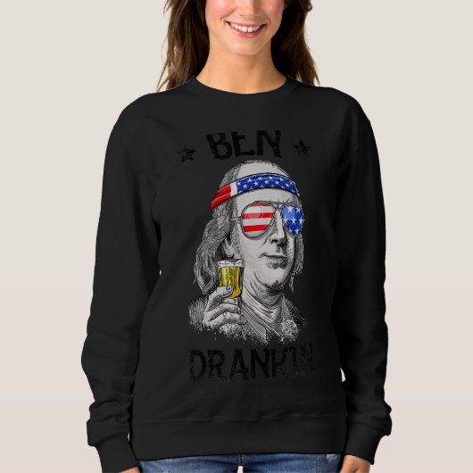 Ben Drankin, 4 juli Benjamin Franklin Mannen Wome Trui (Voorkant)