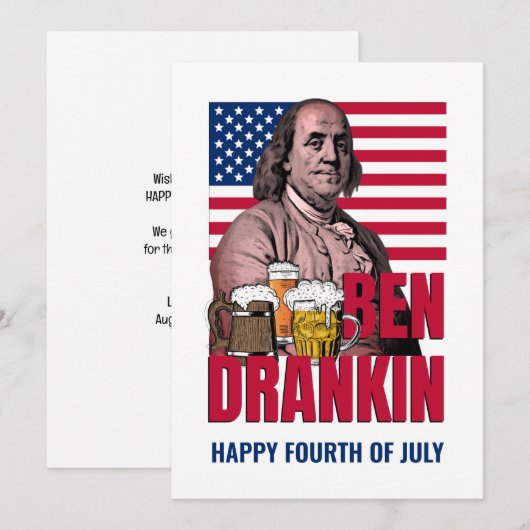 BEN DRANKIN 4 juli Feestdagenkaart (Voorkant / Achterkant)