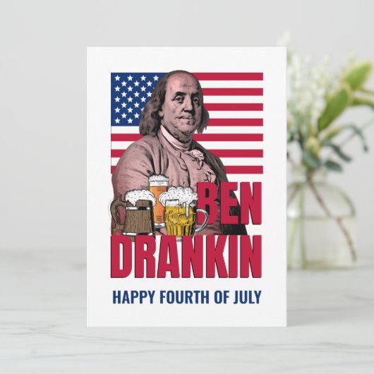 BEN DRANKIN 4 juli Feestdagenkaart (Staand voorkant)