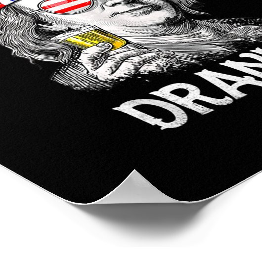 Ben Drankin 4 juli Funny Benjamin Franklin Poster (Hoek)