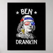 Ben Drankin 4 juli Funny Benjamin Franklin Poster (Voorkant)