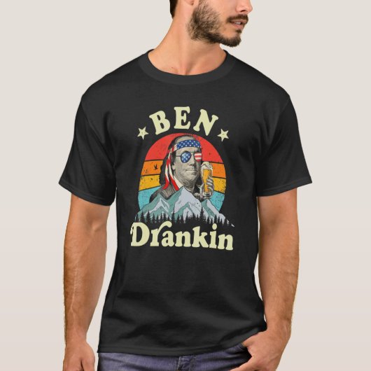 Ben Drankin 4th Of July Benjamin Franklin Men Amer T-shirt (Voorkant)