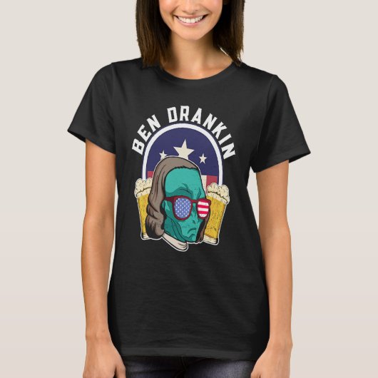 Ben Drankin Alien USA, 4 juli T-shirt (Voorkant)