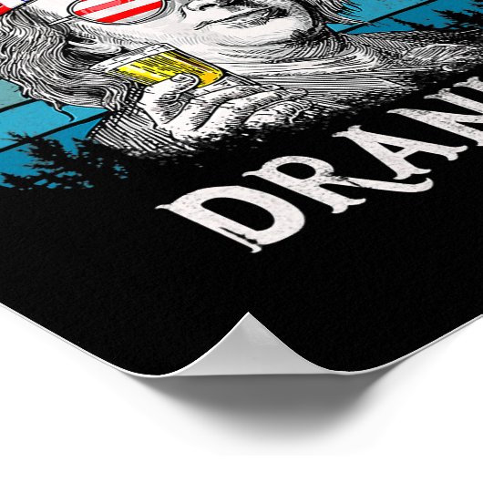 Ben Drankin Beer 4 juli Funny Patriotic USA Poster (Hoek)