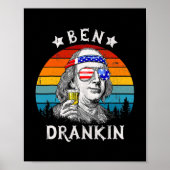 Ben Drankin Beer 4 juli Funny Patriotic USA Poster (Voorkant)