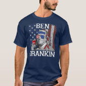 Ben Drankin Beer 4 juli Funny Patriotic USA T-shirt (Voorkant)