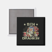 Ben Drankin Benjamin Franklin 4 juli Funny Dr. Magneet (Voorkant / Achterkant)