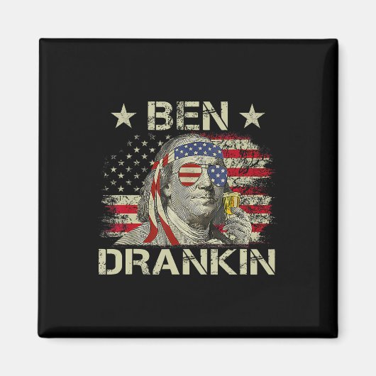 Ben Drankin Benjamin Franklin 4 juli Funny Dr. Magneet (Voorkant)