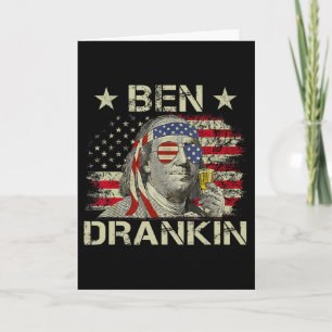 Ben Drankin Benjamin Franklin 4 juli Grappig Drink Kaart