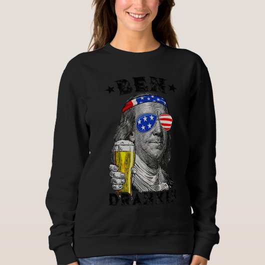 Ben Drankin Benjamin Franklin Drink Beer 4th Of J Trui (Voorkant)