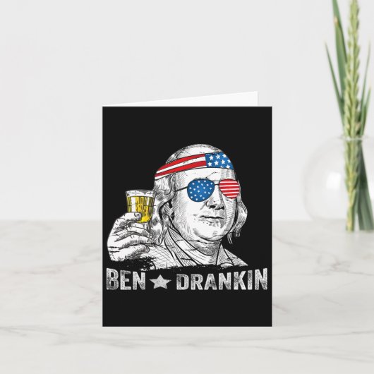 Ben Drankin - Benjamin Franklin Drinkt Bier - 4 ju Kaart (Voorkant)