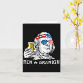 Ben Drankin - Benjamin Franklin Drinkt Bier - 4 ju Kaart (Gele Bloem)