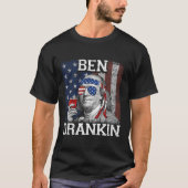 Ben Drankin Bier 4 juli Grappig Patriottisch USA T T-shirt (Voorkant)