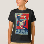 Ben Drankin Bier 4 juli Retro Bierliefhebber Drin T-shirt (Voorkant)
