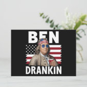 Ben Drankin Bier 4 juli vintage vlag grappig Kaart (Staand voorkant)