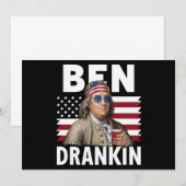 Ben Drankin Bier 4 juli vintage vlag grappig Kaart (Voorkant / Achterkant)