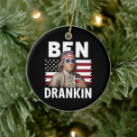Ben Drankin Bier 4 juli Vintage Vlag Grappig Keramisch Ornament<br><div class="desc">Ben Drankin Bier 4 juli Vintage Vlag Grappig</div>