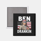 Ben Drankin Bier 4 juli  Vlaggengrappig Magneet (Voorkant / Achterkant)