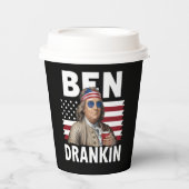 Ben Drankin Bier 4 juli Vlaggengrappig Papieren Bekers (Voorkant)
