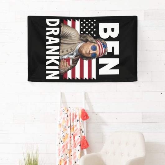 Ben Drankin Bier 4 juli Vlaggengrappig Spandoek (Insitu)