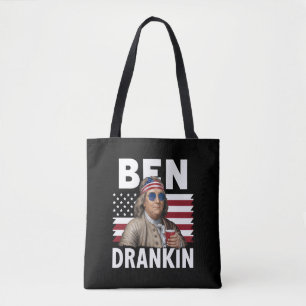 Ben Drankin Bier 4 juli  Vlaggengrappig Tote Bag