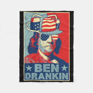 Ben Drankin Bier 4e Juli Retro Bierliefhebber Drin Fleece Deken