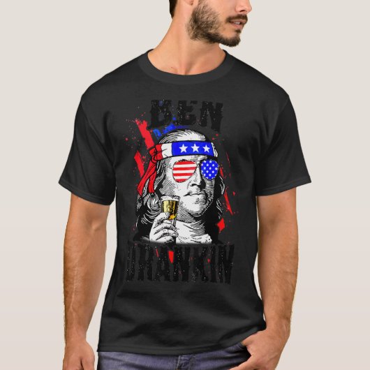 Ben Drankin Drink team Beer Benjamin Franklin 4 T-shirt (Voorkant)
