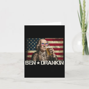 Ben Drankin Grappig Bier 4e Juli Retro Amerikaanse Kaart