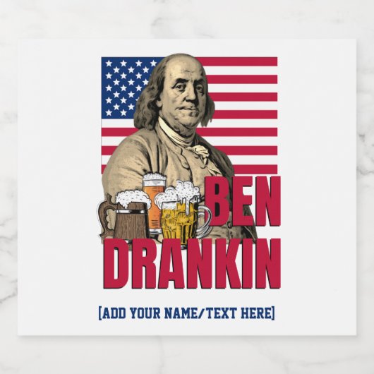 BEN DRANKIN Juli 4 Douanenaam Bier Etiket (Enkel label)
