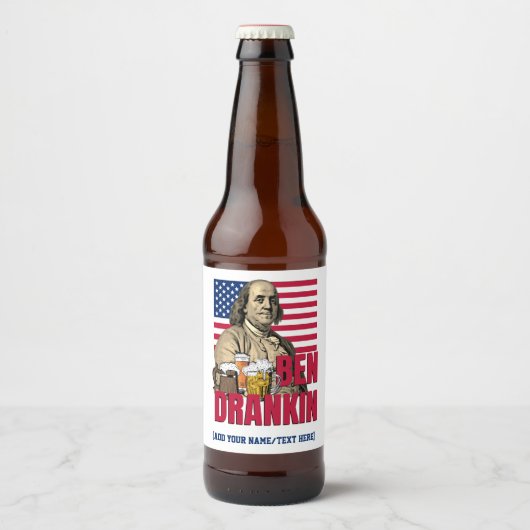 BEN DRANKIN Juli 4 Douanenaam Bier Etiket (Voorkant)