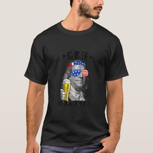 Ben Drankin op 4 juli Benjamin Franklin Drink B T-shirt (Voorkant)