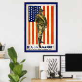  ben een Amerikaanse marinier! Poster (Thuiskantoor)