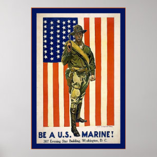 ben een Amerikaanse marinier! Poster