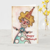 Ben een Clown - de Kaart van de Verjaardag (Gele Bloem)