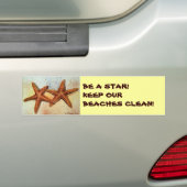 BEN EEN STAR! HOUD ONS GEDRAG SCHOON! STARFISH BUMPERSTICKER (Op auto)