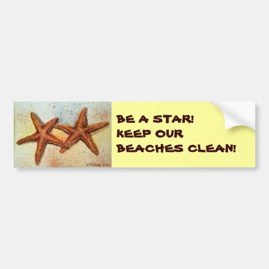 BEN EEN STAR! HOUD ONS GEDRAG SCHOON! STARFISH BUMPERSTICKER (Voorkant)