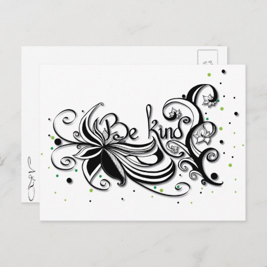 BEN ER EEN SOORT! Inspirerend kalligrafie Briefkaart (Voorkant / Achterkant)