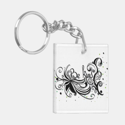 BEN ER EEN SOORT! Inspirerend kalligrafie Sleutelhanger (Voorkant Links)