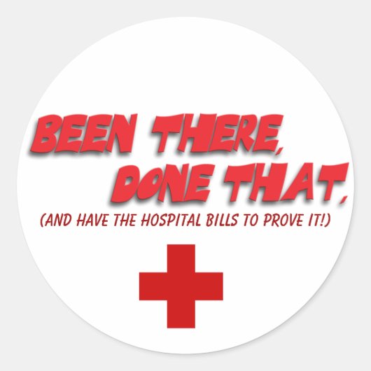 Ben er geweest, heb dat gedaan: Ouch! Ronde Sticker (Voorkant)