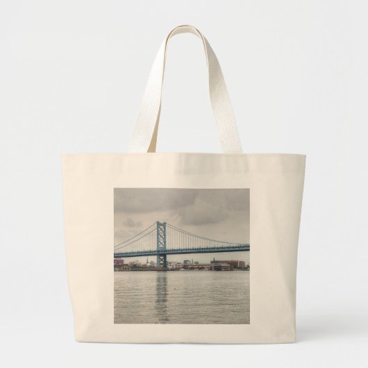 Ben Franklin Bridge Grote Tote Bag (Voorkant)