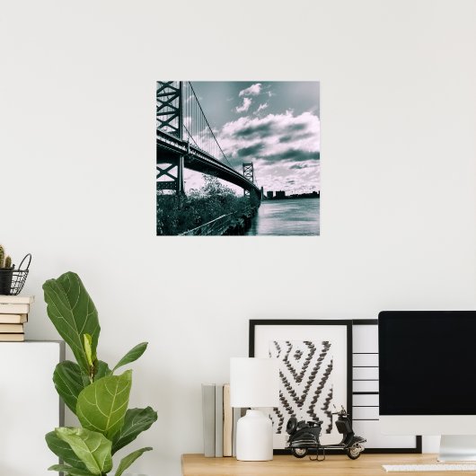 Ben Franklin bridge II Poster (Thuiskantoor)
