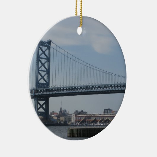 Ben Franklin Bridge Keramisch Ornament (Rechts)