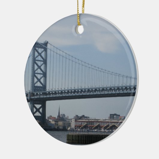 Ben Franklin Bridge Keramisch Ornament (Links)
