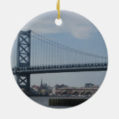 Ben Franklin Bridge Keramisch Ornament (Achterkant)