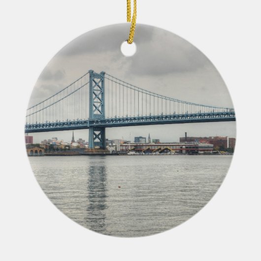Ben Franklin Bridge Keramisch Ornament (Voorkant)