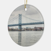 Ben Franklin Bridge Keramisch Ornament (Links)